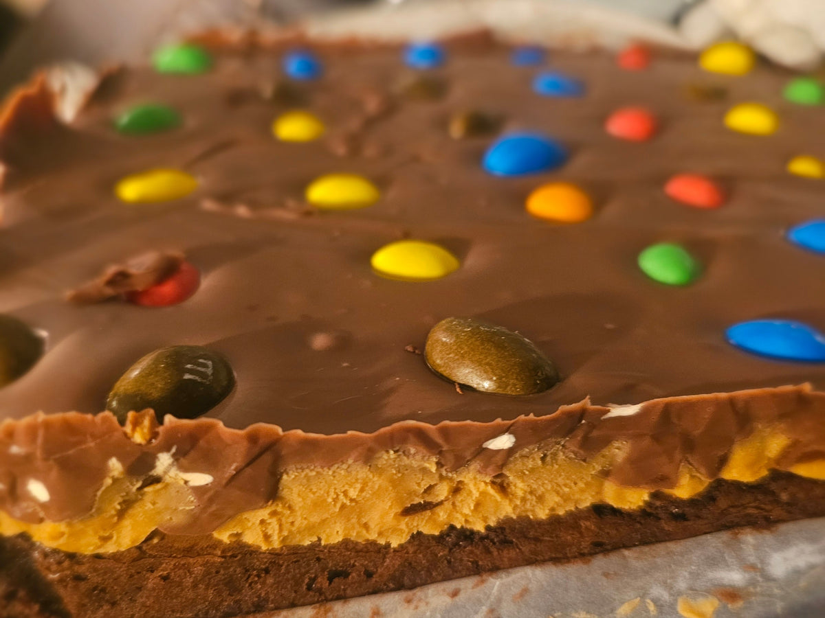 Peanut M&M Triple Decker Brownie (ready now)