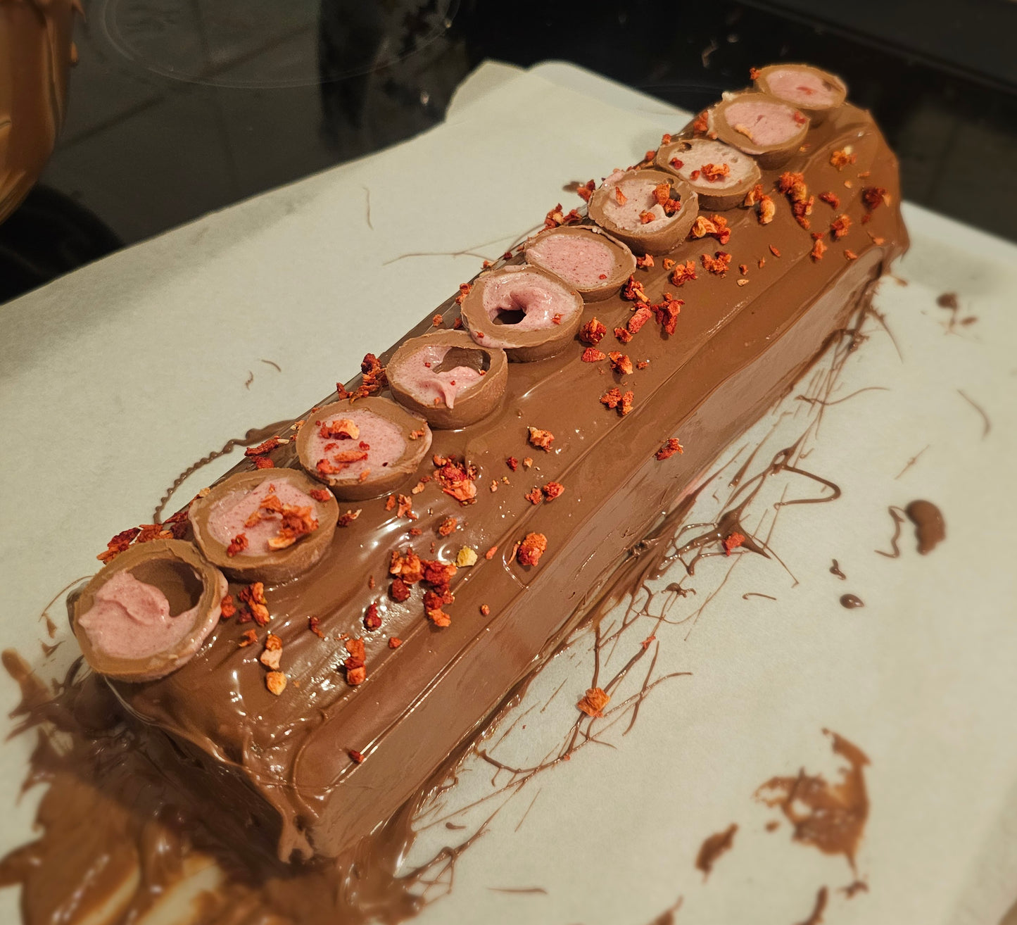 *REDUCED, NEAR BEST BEFORE* Raspberry And Cream Brownie Roll (ready now)