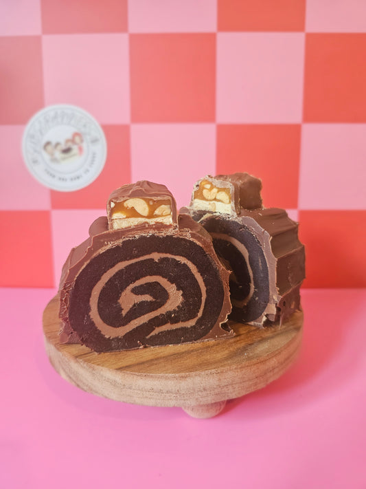 Snickers Brownie Roll Slice (ready now)